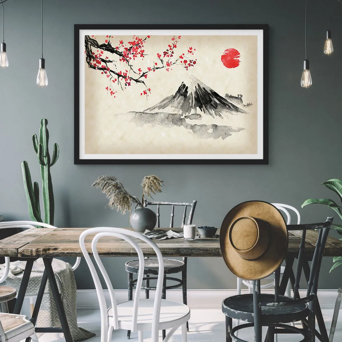 Plakat i sort ramme - Bliv forelsket i Japan - 50x40 cm