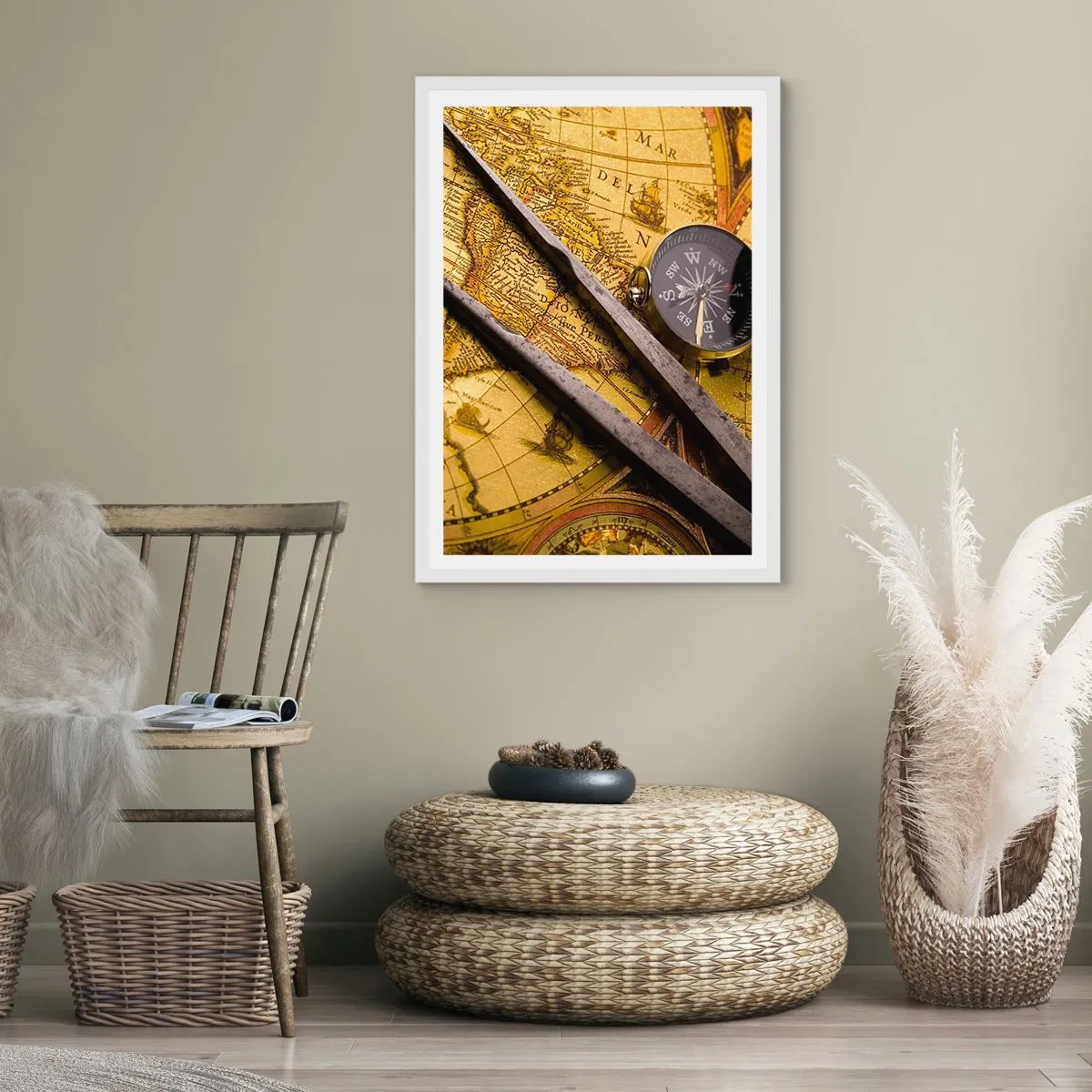 Plakat i hvid ramme - Hvor er skattene? - 61x91 cm