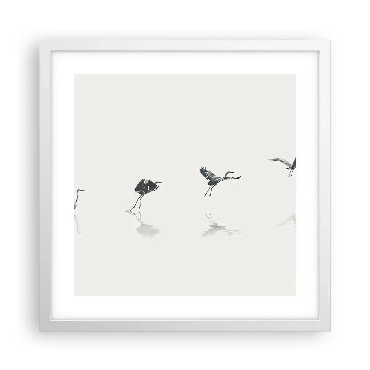 Plakat i hvid ramme - Fire enkle trin - 40x40 cm