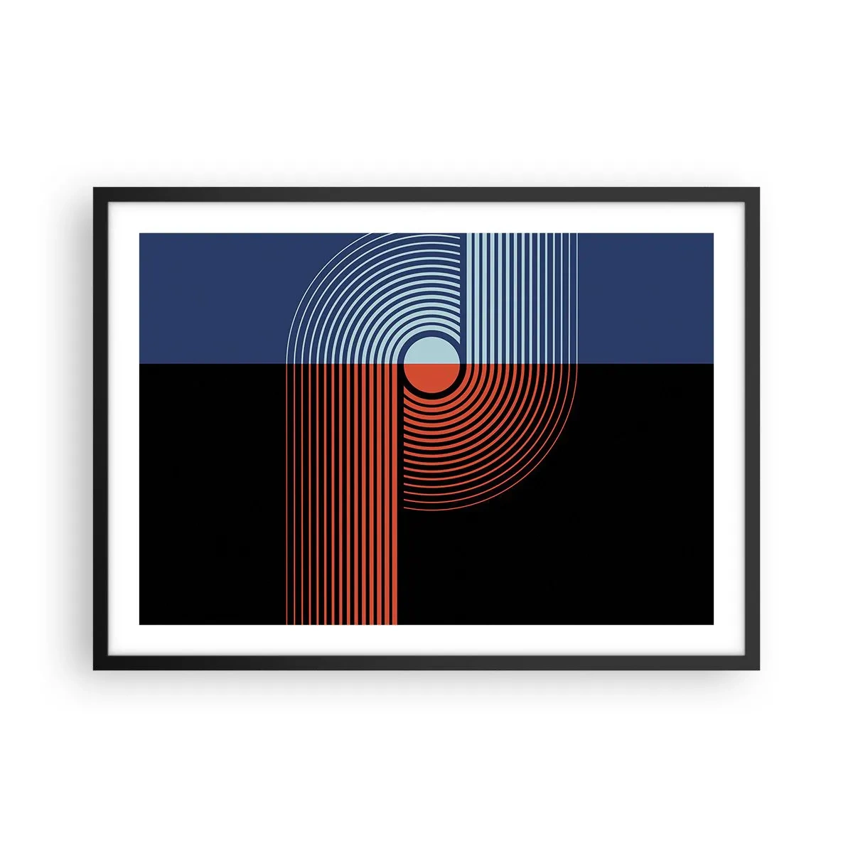 Plakat i sort ramme - I en geometrisk omfavnelse - 70x50 cm