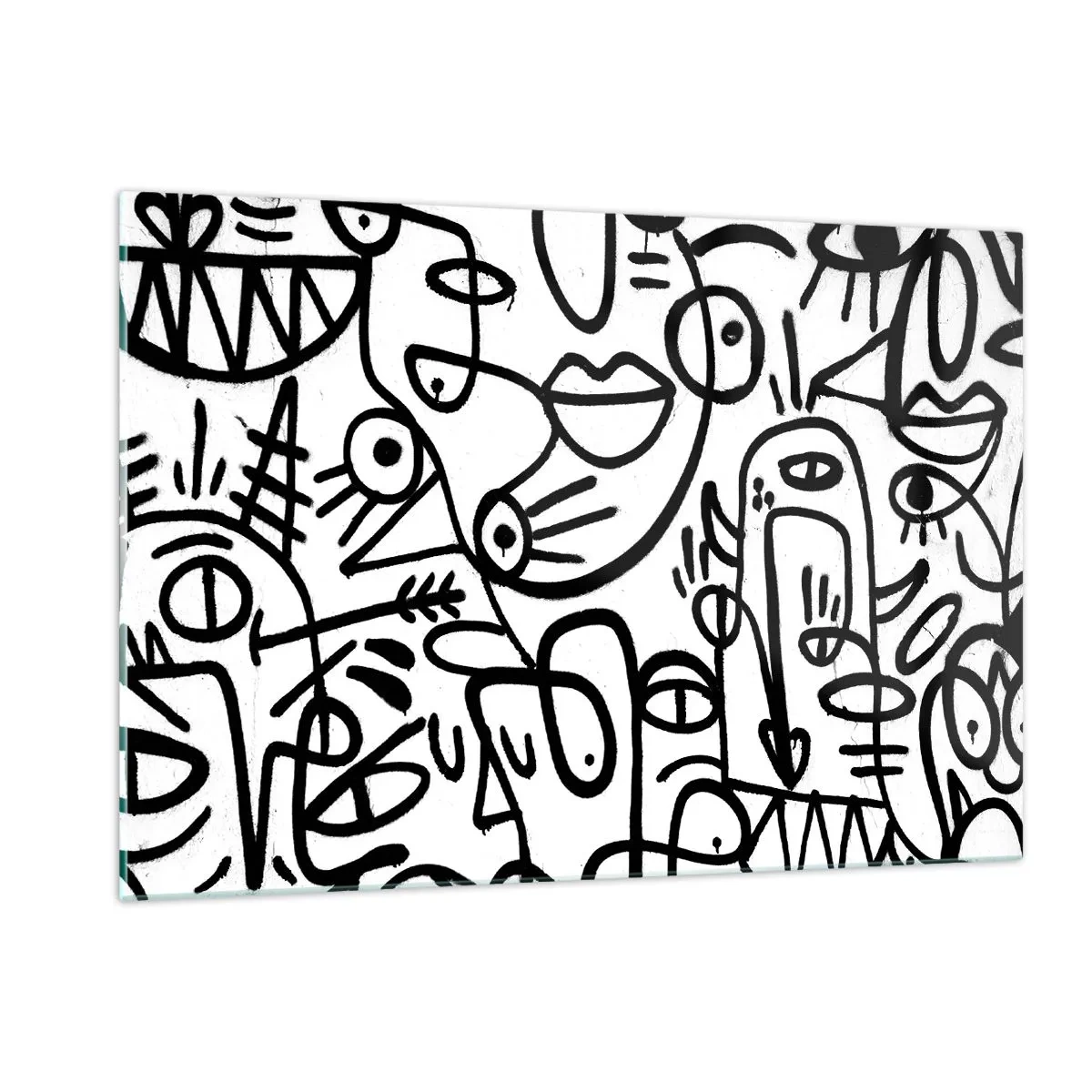 Billede på glas - Ansigter og luftspejlinger - 120x80 cm