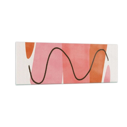 Billede på glas - Formernes blide bevægelse - 140x50 cm