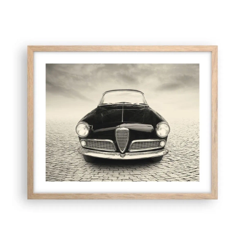 Plakat i ramme af lyst egetræ - Og hvordan kan man ikke elske mig? - 50x40 cm