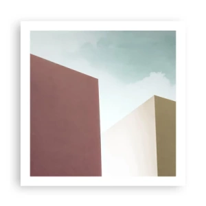 Plakat - Geometri af en solrig sommer - 60x60 cm