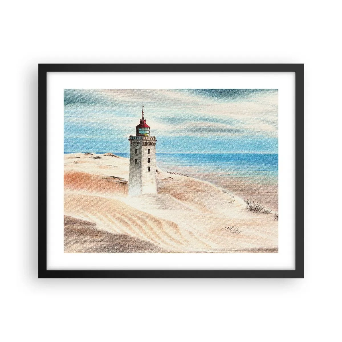 Plakat i sort ramme - Altid med blikket rettet mod havet - 50x40 cm