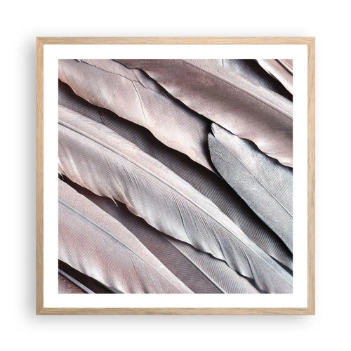 Plakat i ramme af lyst egetræ - I lyserødt sølv - 60x60 cm