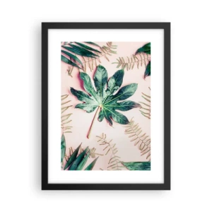 Plakat i sort ramme - En undersøgelse af grønt på en lyserød baggrund - 30x40 cm