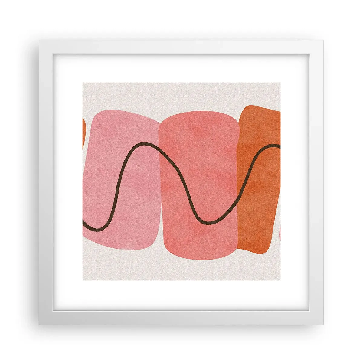 Plakat i hvid ramme - Formernes blide bevægelse - 30x30 cm