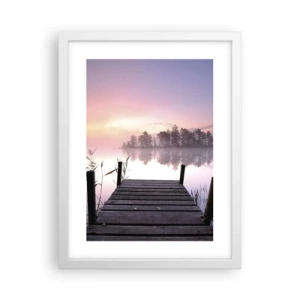 Plakat i hvid ramme - Ud af den lilla tåge... - 30x40 cm