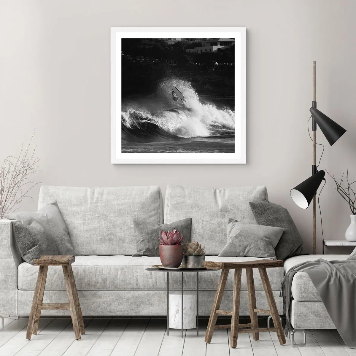 Plakat i hvid ramme - Udfordring accepteret! - 60x60 cm