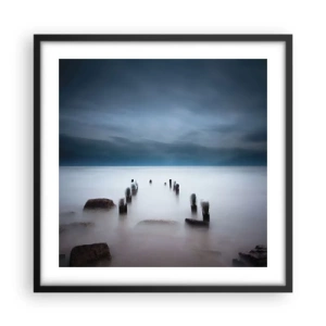 Plakat i sort ramme - En betænksom sø - 50x50 cm