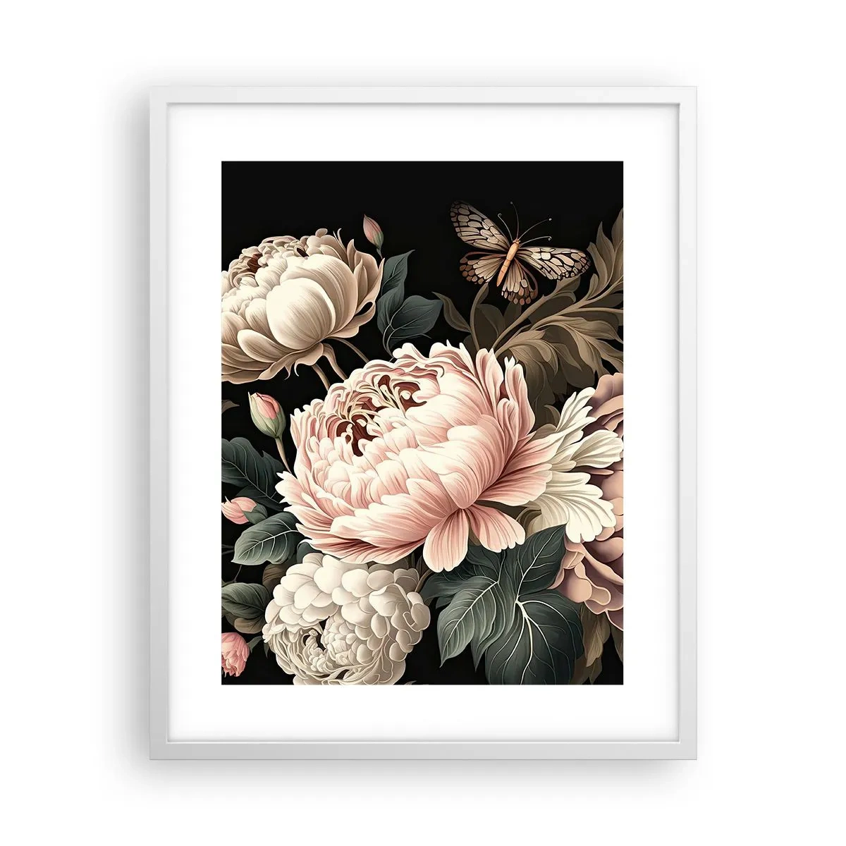 Plakat i hvid ramme - I barok stil - 40x50 cm