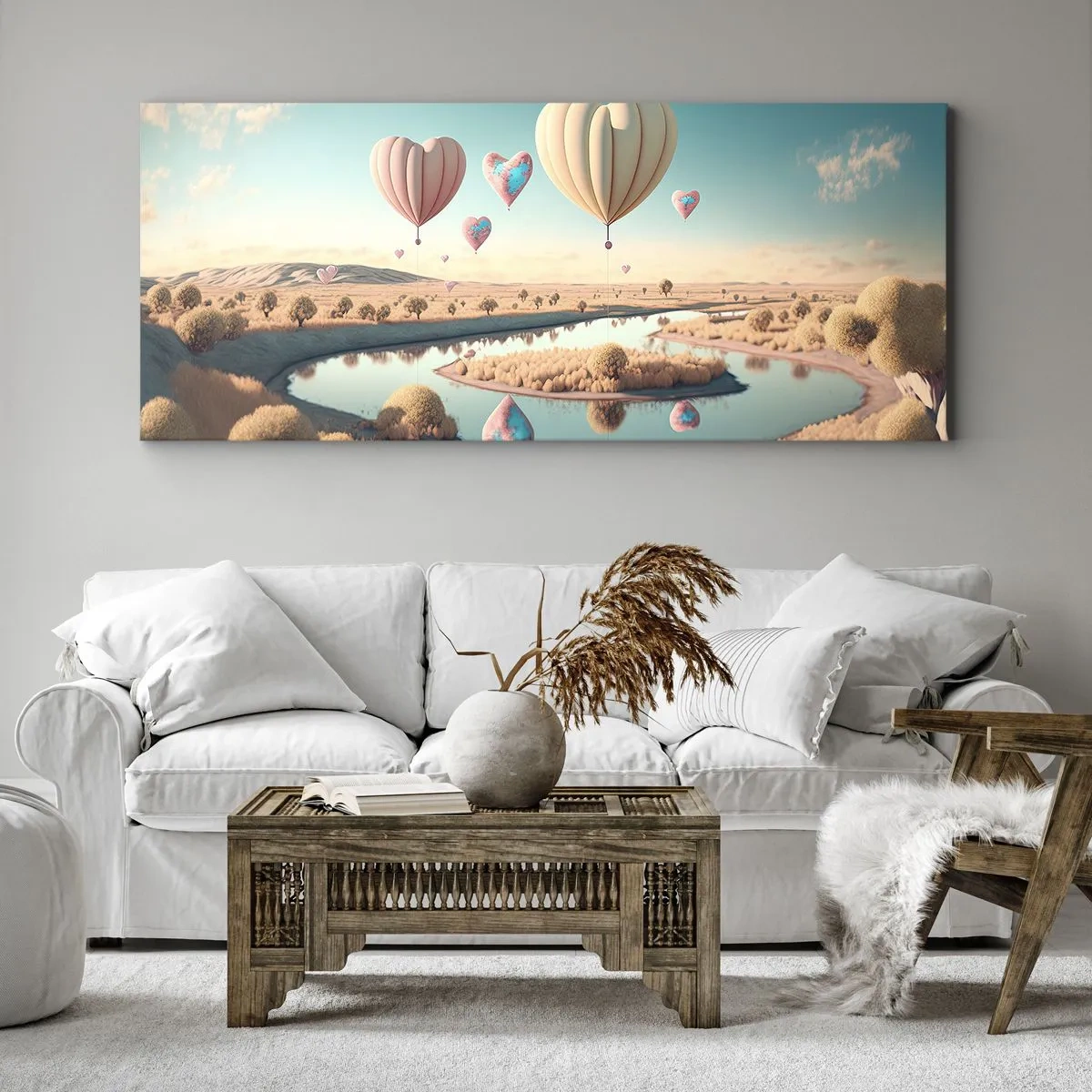Lærredstryk - Billede på lærred - Kærlighed lader dig svæve - 160x50 cm