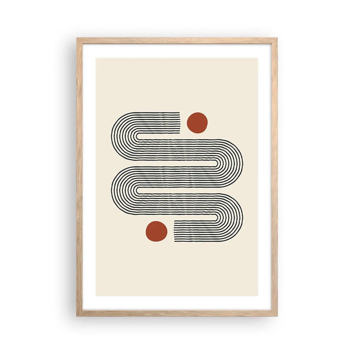 Plakat i ramme af lyst egetræ - Fra start til slut - 50x70 cm