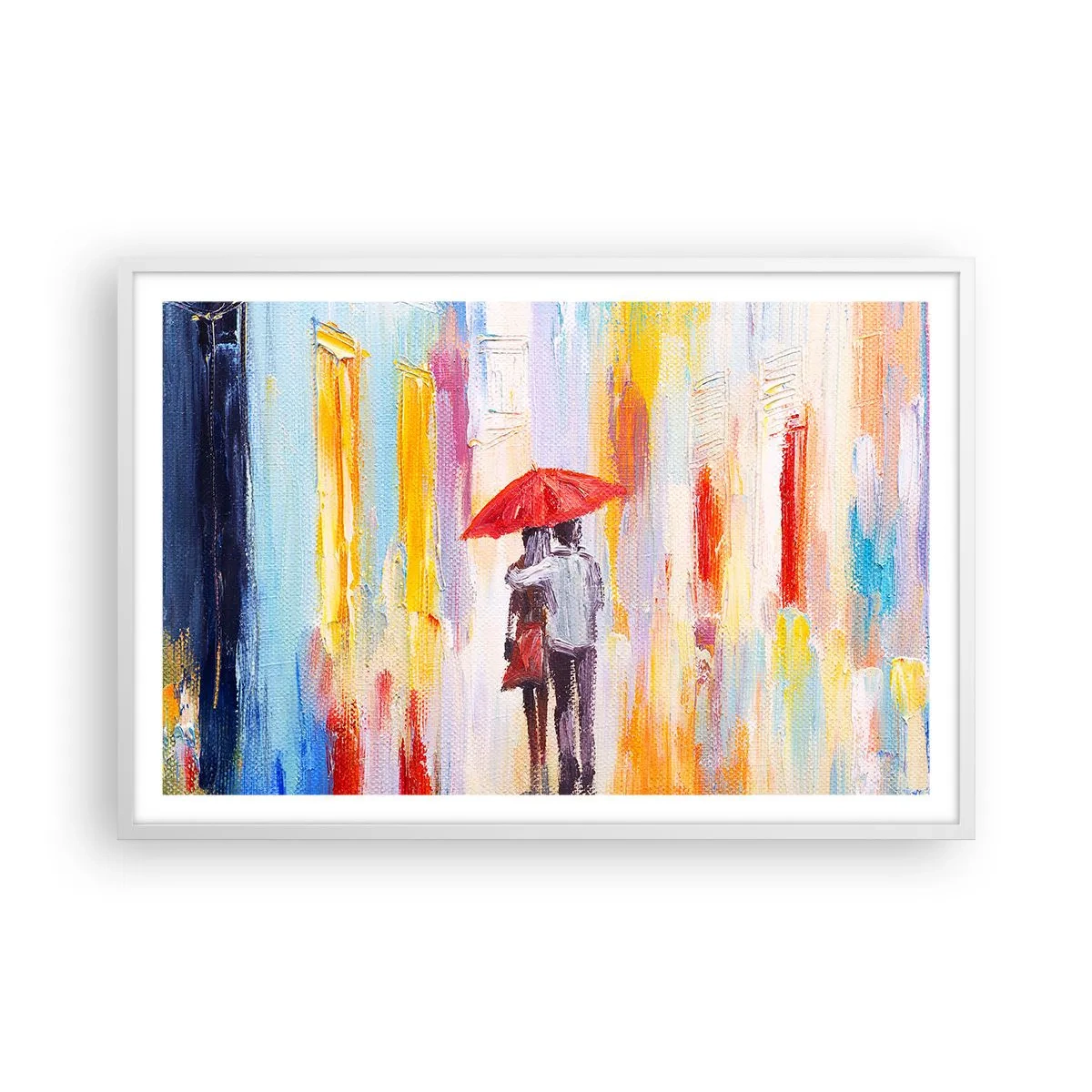 Plakat i hvid ramme - Lad det regne mere - 91x61 cm