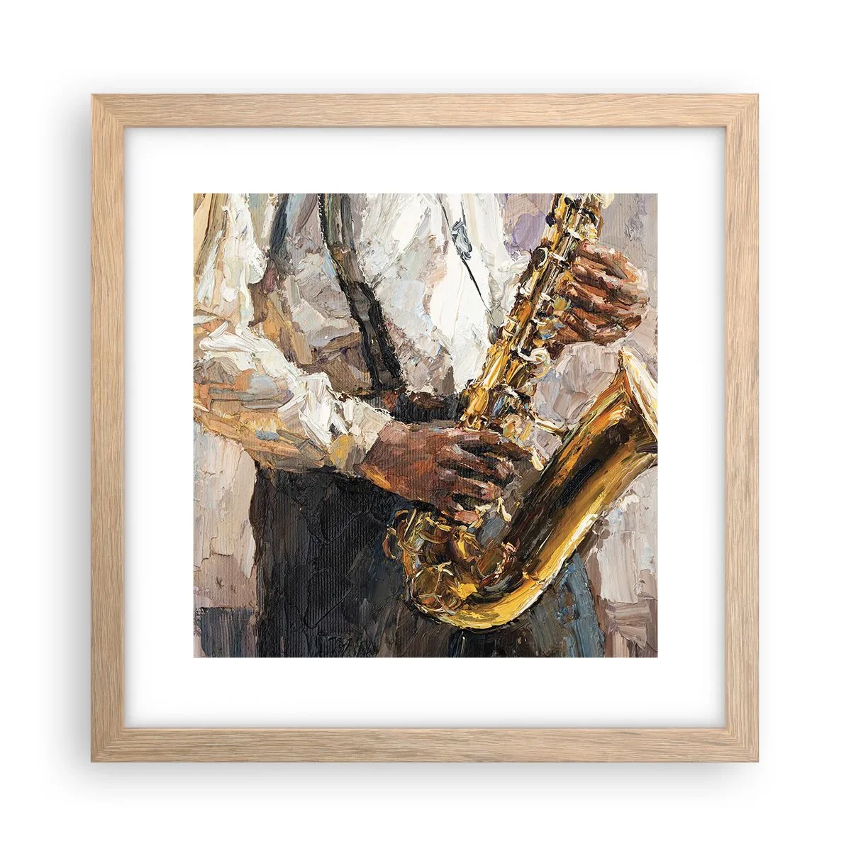 Plakat i ramme af lyst egetræ - Tid til at gå solo - 30x30 cm