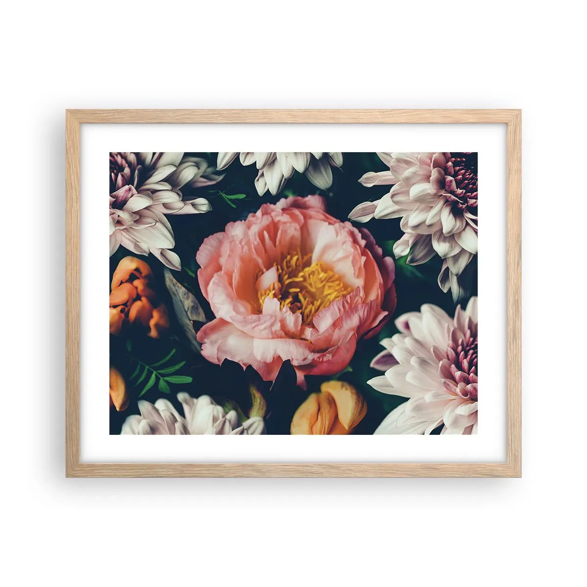 Plakat i ramme af lyst egetræ - Med barok pragt - 50x40 cm