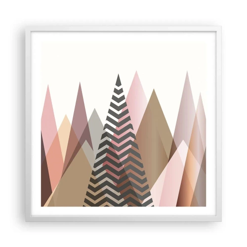 Plakat i hvid ramme - Pyramide udsigt - 60x60 cm