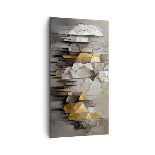 Lærredstryk - Billede på lærred - Komposition lavet af is og lys - 55x100 cm