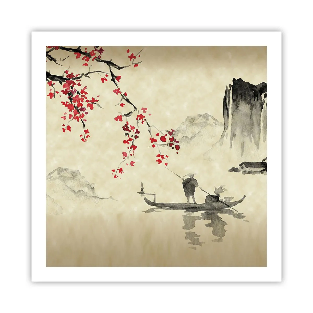 Plakat - I kirsebærblomsternes land - 60x60 cm