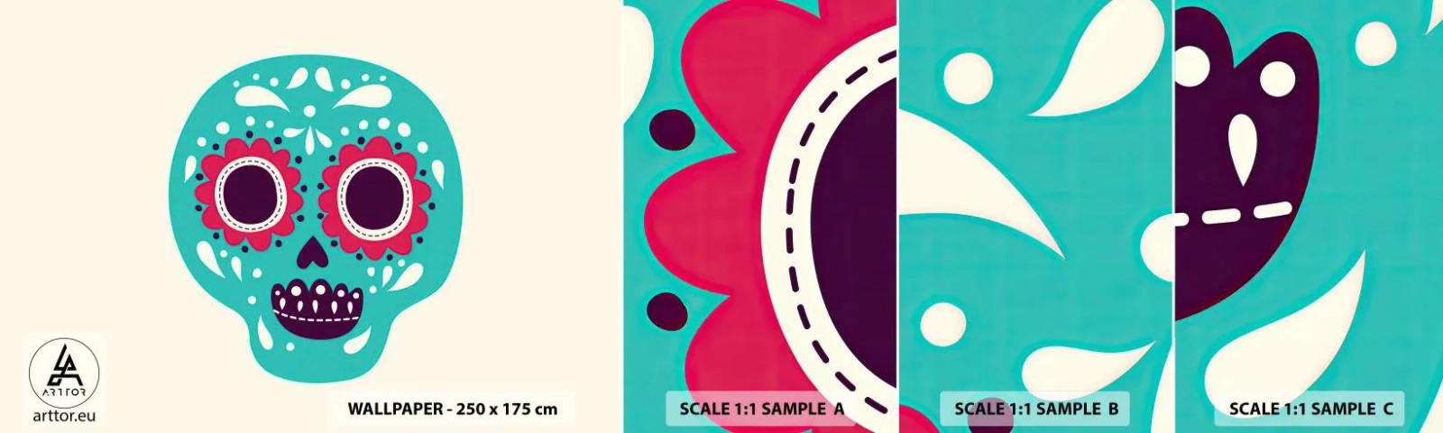 Fototapet Prøve Standard Eco - Livet - sjovt indtil døden - Kranium, Mexico, mexicansk - 100x30 cm