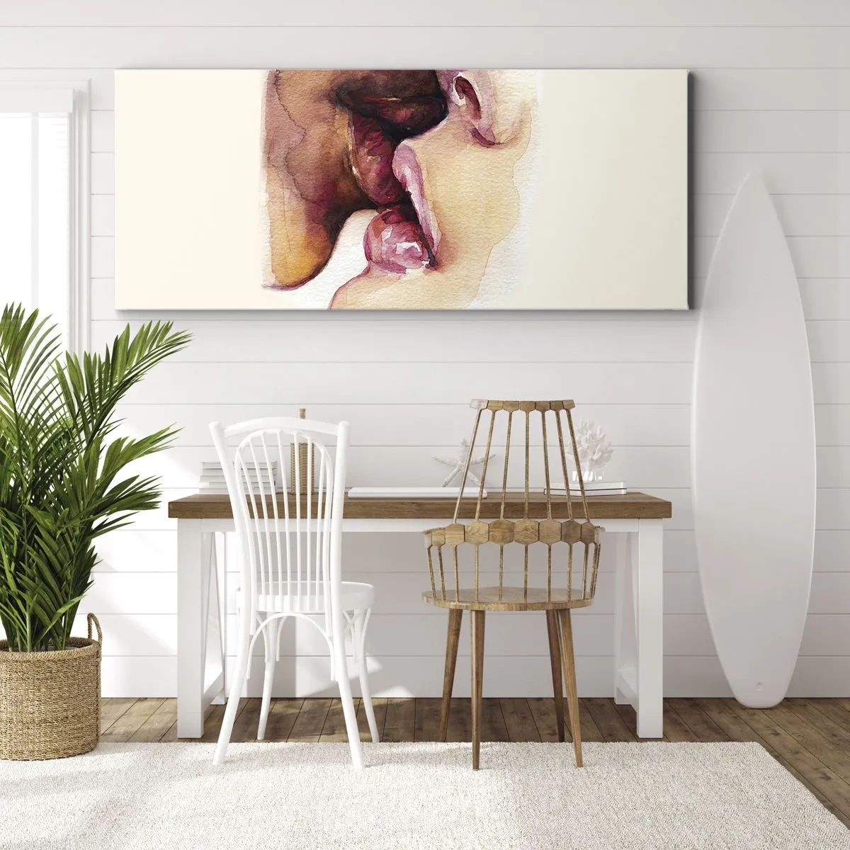 Lærredstryk - Billede på lærred - Som nat og dag, jord og himmel - 160x50 cm