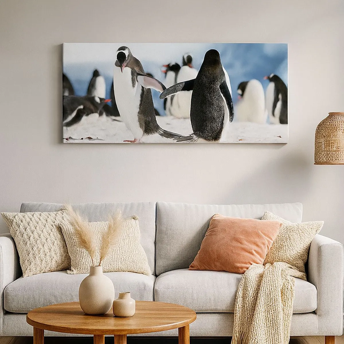 Lærredstryk - Billede på lærred - Danser i sneen - 100x40 cm