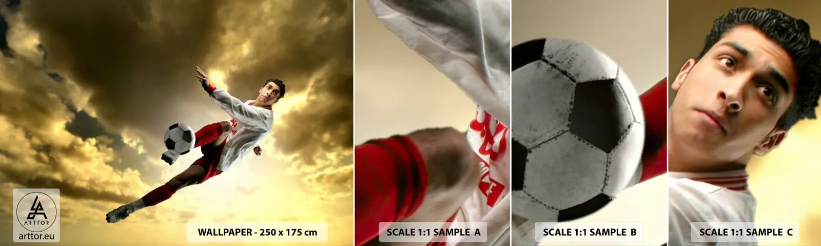 Fototapet Prøve Standard Eco - Fodboldhimlen - Sport, Fodboldspiller, Fodbold - 100x30 cm