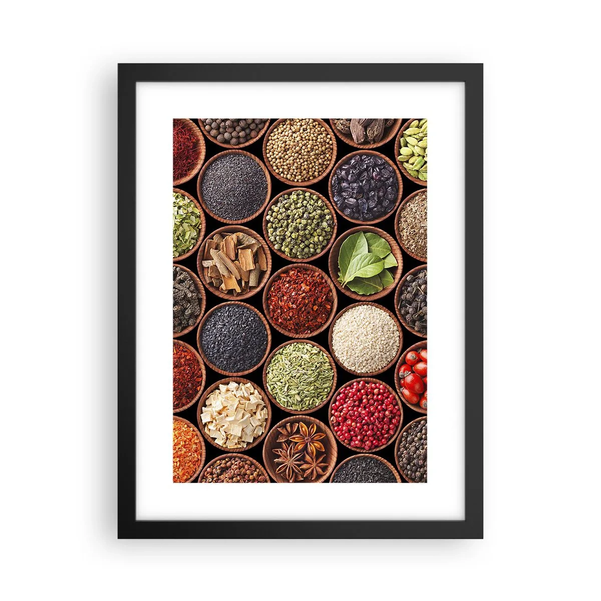 Plakat i sort ramme - Alle verdens smage - 30x40 cm
