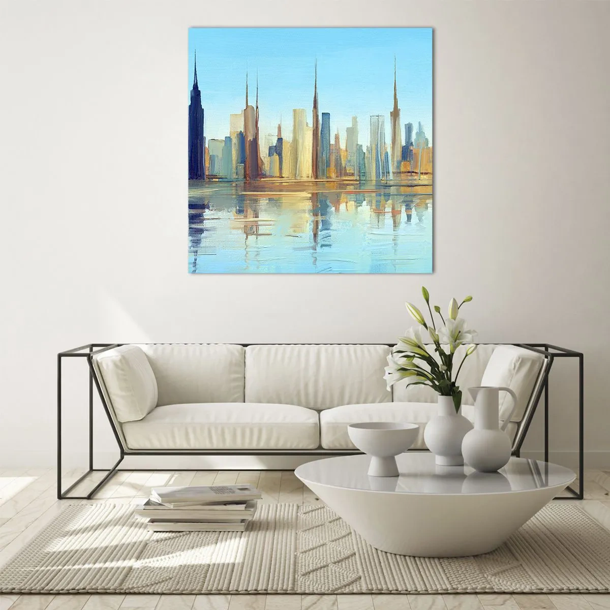 Billede på glas - Solrig metropol - 50x50 cm