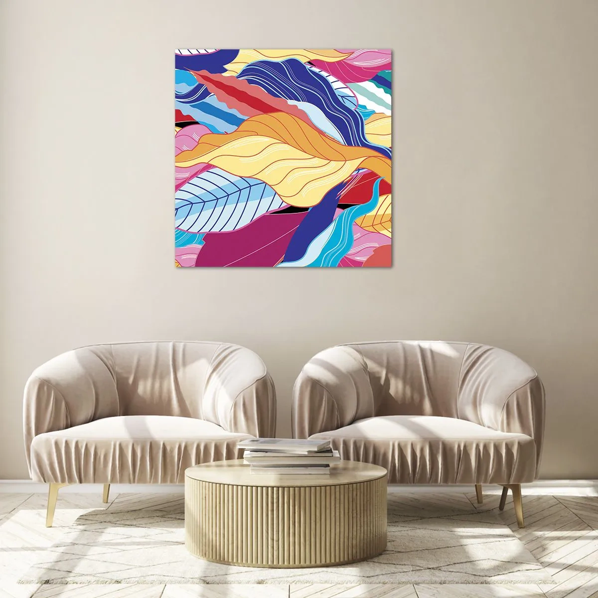 Billede på glas - Et farverigt rod - 40x40 cm