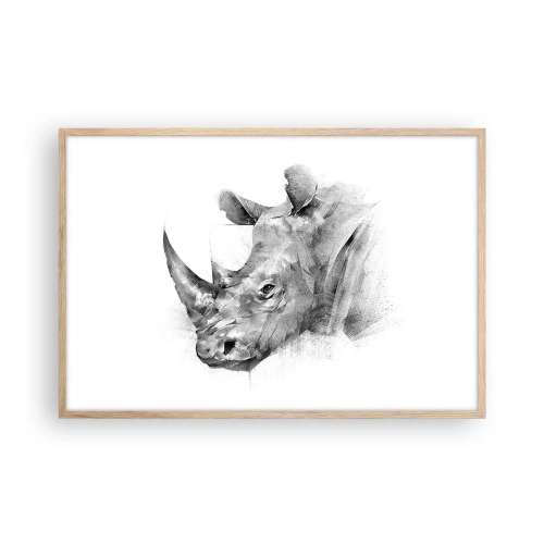 Plakat i ramme af lyst egetræ - Afrikansk portræt - 91x61 cm