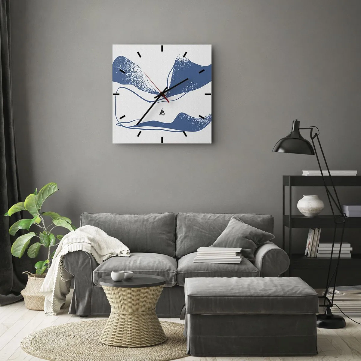 Vægur, Uret - Bevinget abstraktion - 30x30 cm