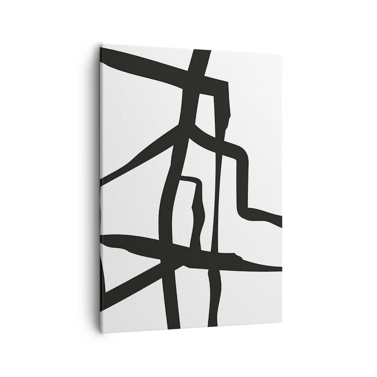 Lærredstryk - Billede på lærred - Sort og hvid konstruktion - 50x70 cm