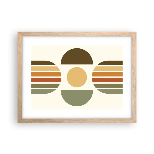 Plakat i ramme af lyst egetræ - I jordfarver - 40x30 cm