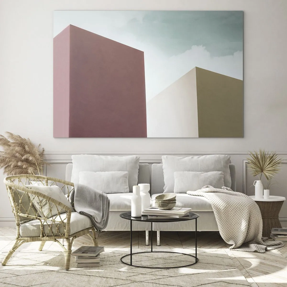 Billede på glas - Geometri af en solrig sommer - 70x50 cm