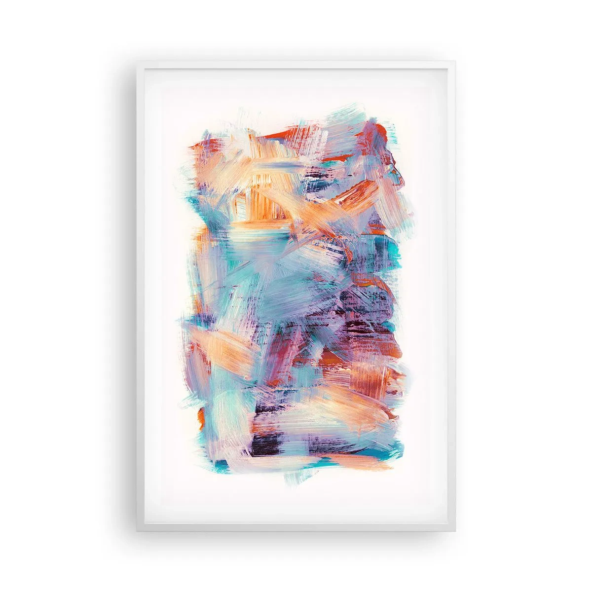 Plakat i hvid ramme - Farverigt rod - 61x91 cm