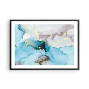 Plakat i sort ramme - En undersøgelse af mødet mellem grå og turkis - 70x50 cm