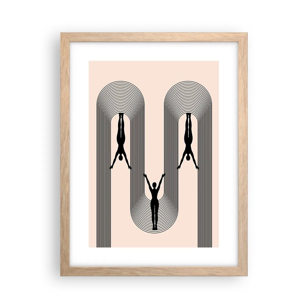 Plakat i ramme af lyst egetræ - På hovedet nedad - 30x40 cm