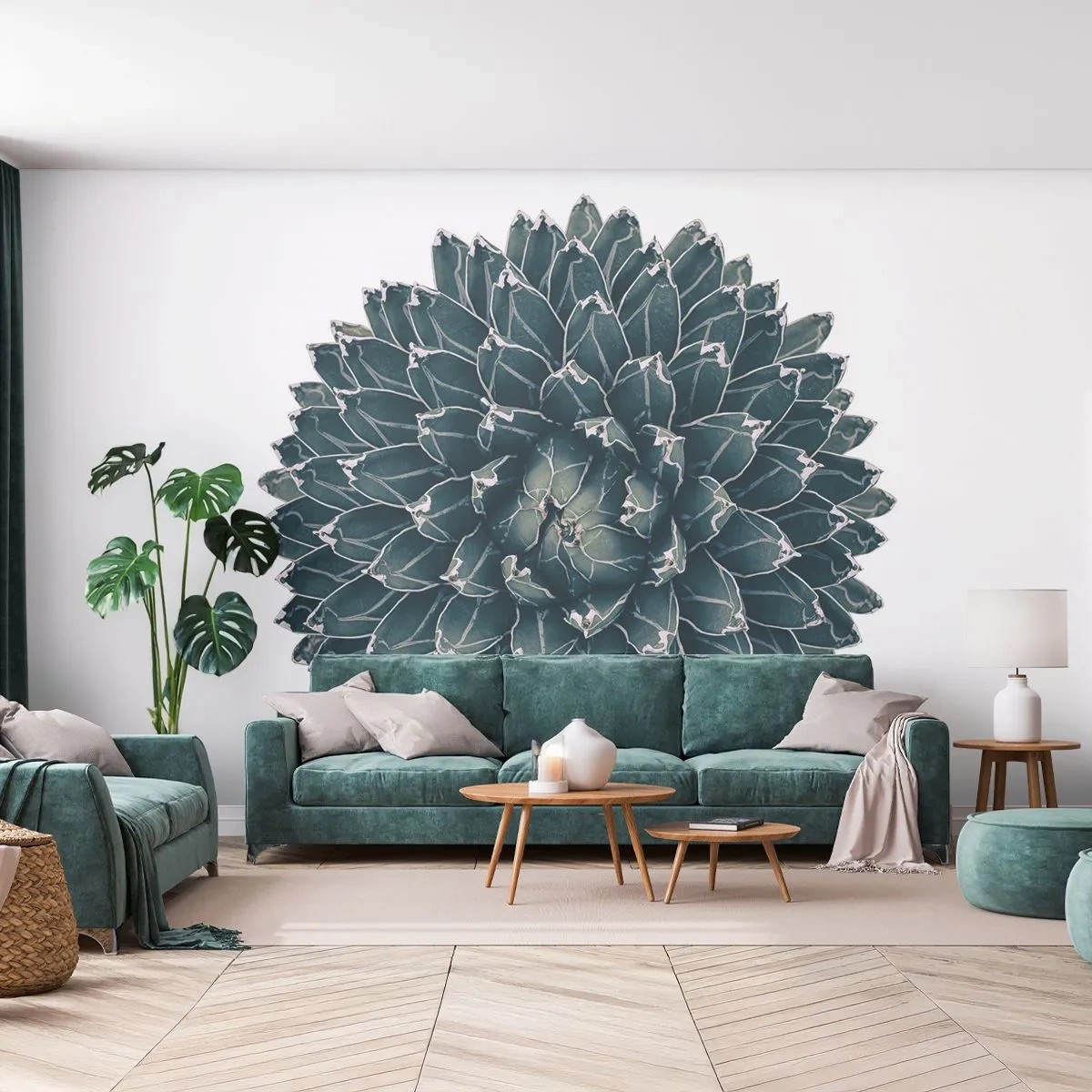 Fototapet Premium Sand - Ørkenstjerne - Kaktus, Agave, Grafik - 100x70 cm