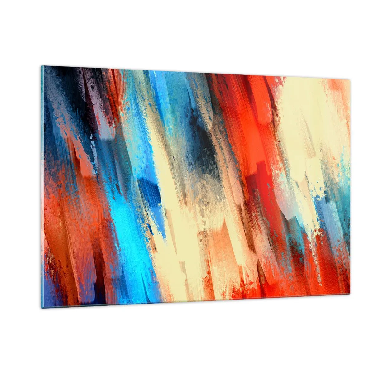 Billede på glas - En kaskade af farver - 120x80 cm