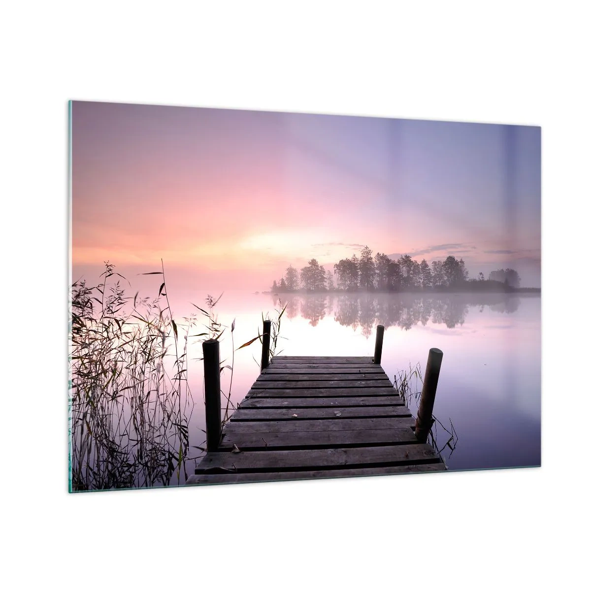 Billede på glas - Ud af den lilla tåge... - 100x70 cm