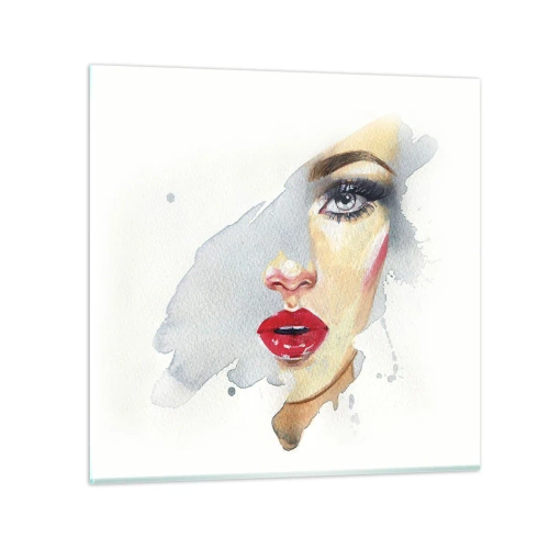 Billede på glas - Refleksion i en vanddråbe - 60x60 cm