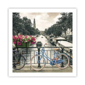 Plakat - Farverne i Amsterdams gader - 60x60 cm