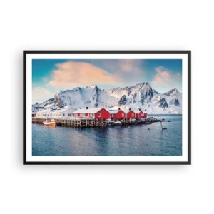 Plakat i sort ramme - Nordlig tilbagetrækning - 91x61 cm