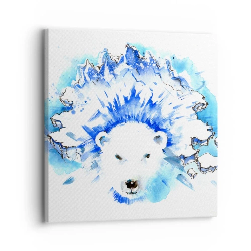 Lærredstryk - Billede på lærred - Kongen af Arktis i en iskrone - 30x30 cm