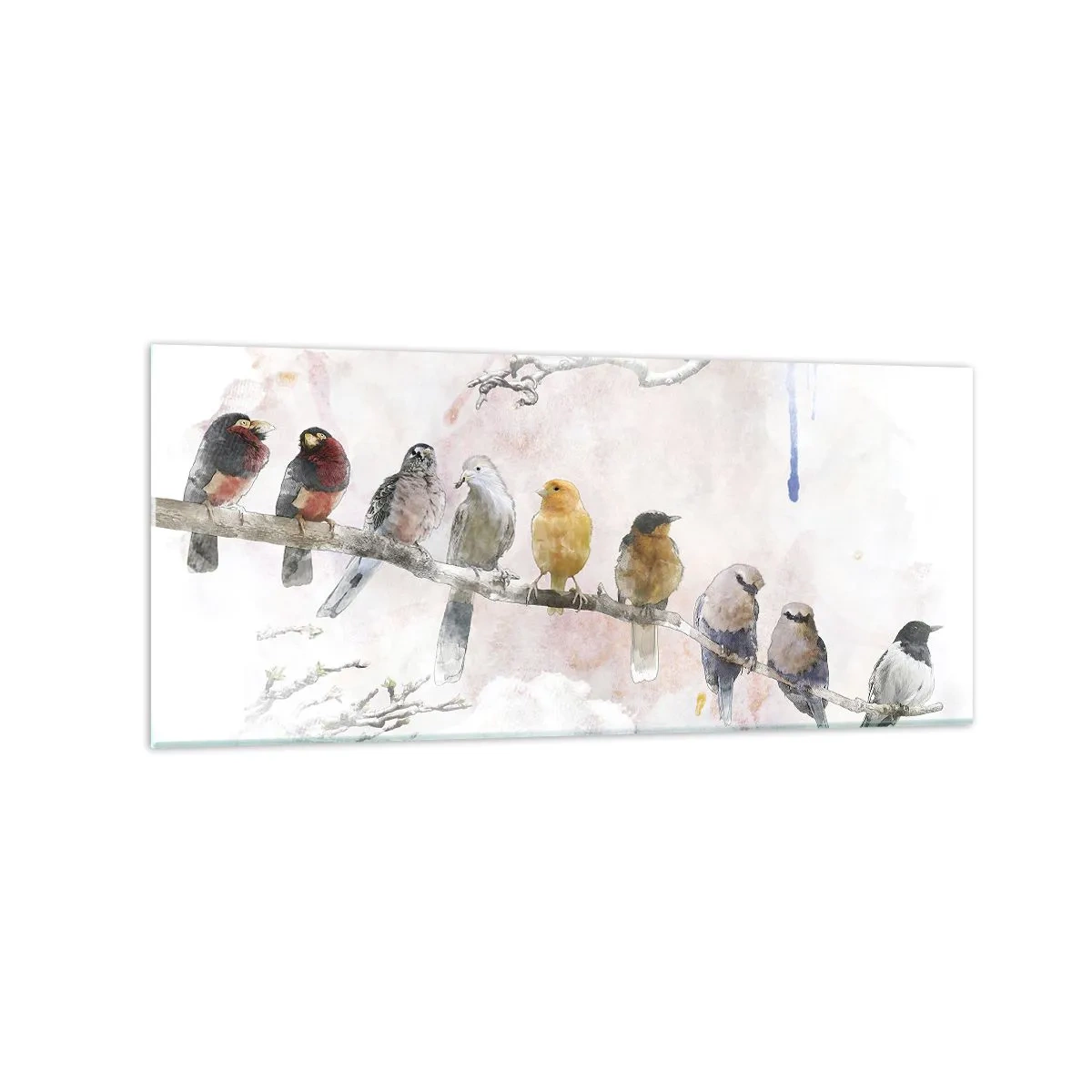 Billede på glas - Møde med vinger - 120x50 cm