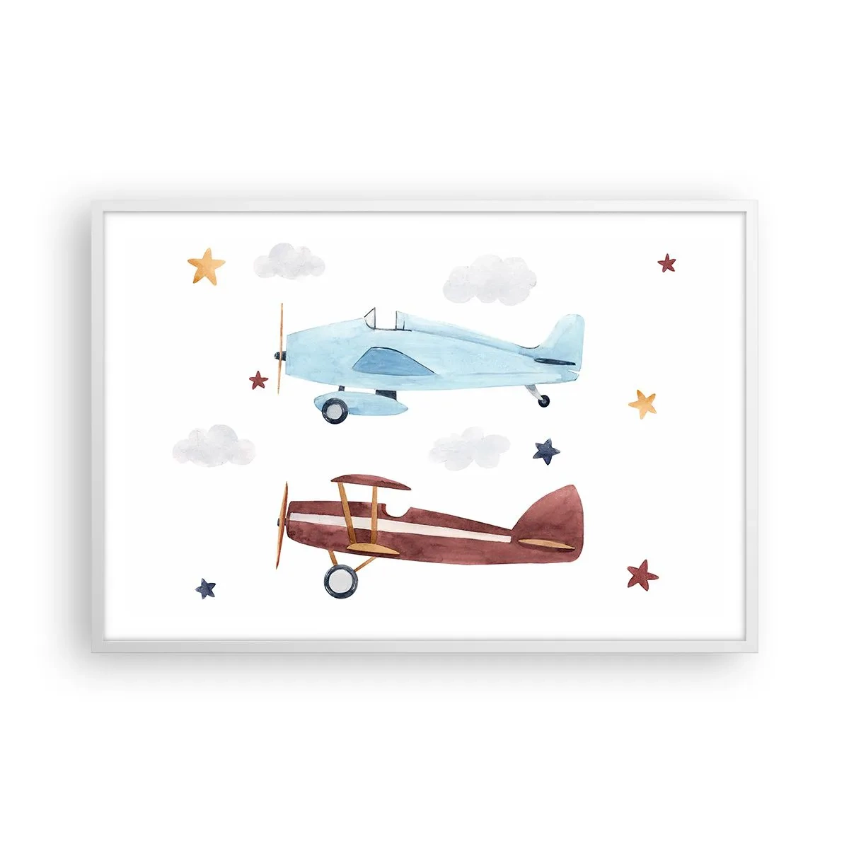 Plakat i hvid ramme - Hr. pilot, vi venter! - 91x61 cm