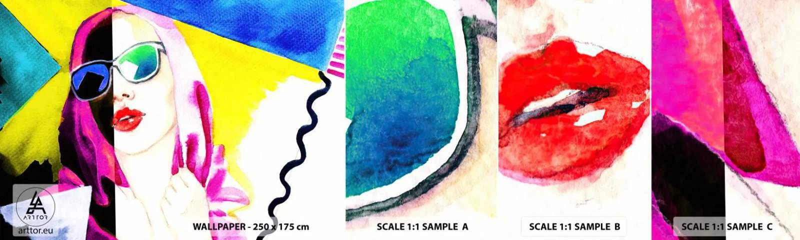 Prøve Fototapet Selvklæbende Deluxe Sticker - Jeg er ikke hvid, og jeg er ikke sort - Kvindens ansigt, Portræt af en kvinde, Mode - 100x30 cm