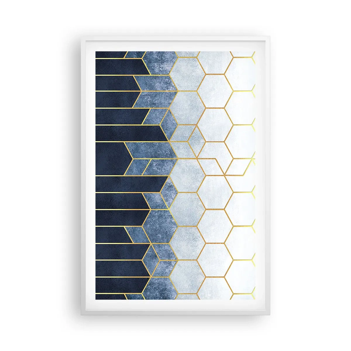 Plakat i hvid ramme - Komposition i synkoperet rytme - 61x91 cm